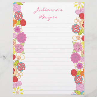 Papier Classeur de recette de fleurs vives Insérer des pa
