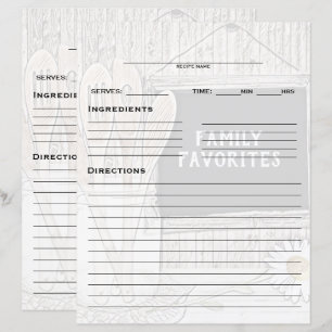 Papier Classeur de recette Insertion