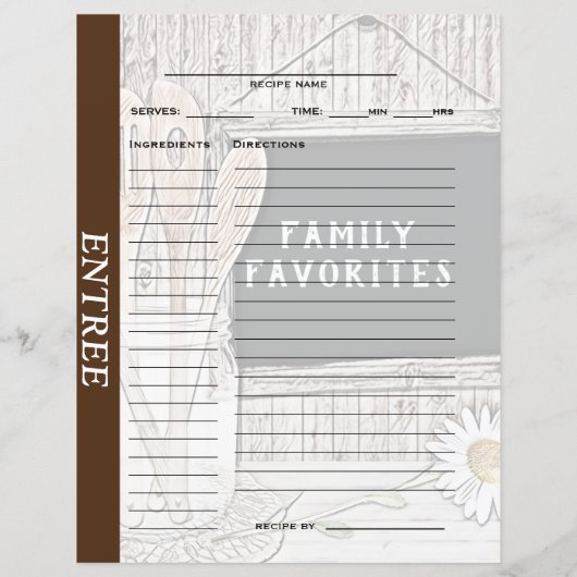 Papier Classeur Entree Recette (Dos)