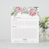 Papier Classeurs floraux rose de Bourgogne -  de recettes (Debout devant)