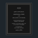 Papier Classic Black Elegant Budget Faire-part de mariage<br><div class="desc">Style classique noir tout en un faire-part de mariage budget avec un design simple et minimal avec votre monogramme en haut et vos détails de l'événement entouré d'une double bordure. Les fontes alternent entre un script élégant, une fonte serif traditionnelle et minimaliste sans serif. Le dos contient vos informations d'invité...</div>