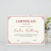 Papier Classic Elegant Certificate of Achievement Vintage (Debout devant)