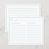 Papier Classic Elegant Recipe Cards (Devant / Derrière)