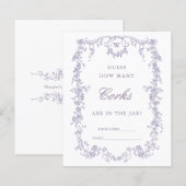 Papier Classic Lavender 'Guess How Many' Bridal Game (Devant / Derrière)