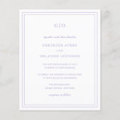 Papier Classic Lilac Élégant Faire-part de mariage budgét (Devant)