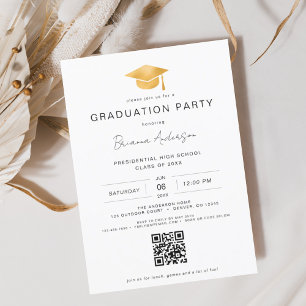 Papier Classic Minimaliste Gold QR Code Graduation