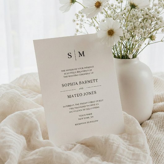 Papier Classic Monogram White QR Code 4 Photo Wedding