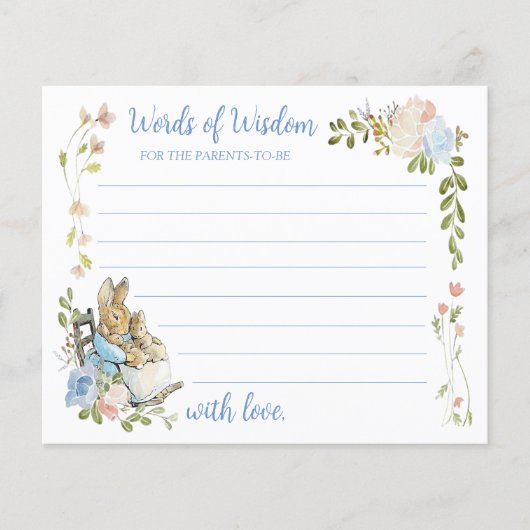 Papier Classic Peter the Rabbit Twin Shower Advice Card (Devant)
