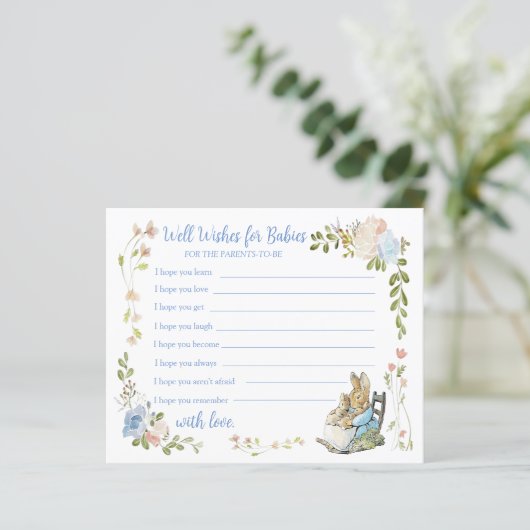 Papier Classic Peter the Rabbit Twin Shower Advice Card (Debout devant)