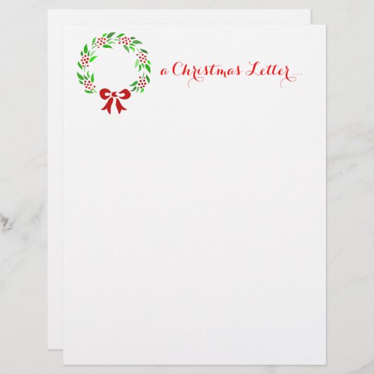 Papier Classic wreath Christmas (Devant / Derrière)