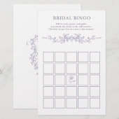 Papier Classy French Lavender Floral Bridal Bingo Game  (Devant / Derrière)
