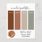 Papier Classy Moderne Rouille Couleurs Mariage Palette Ca (Devant)