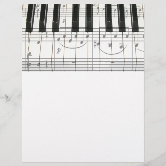 Papier Clavier de piano et notes musicales (Devant)