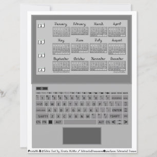 Papier Clavier d'ordinateur portable Calendrier 2026 Tiss
