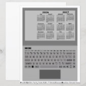 Papier Clavier d'ordinateur portable Calendrier Année sco (Devant / Derrière)