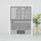 Papier Clavier d'ordinateur portable Calendrier Année sco (Debout devant)