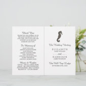 Papier Clay Seahorse Beach Wedding Program (Debout devant)