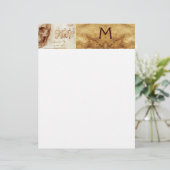 Papier CLINIQUE DENTAIRE, MONOGRAMME DENTISTE, Parchemin  (Debout devant)