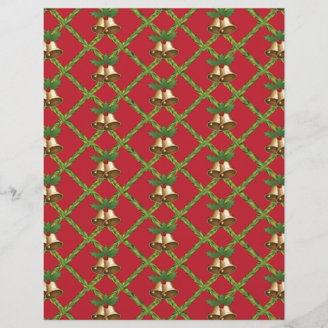 Papier Cloches traditionnelles à sonnettes rouges et vert (Devant)