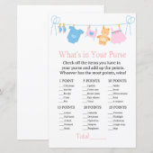 Papier Clothesline What's in your purse game baby shower (Devant / Derrière)