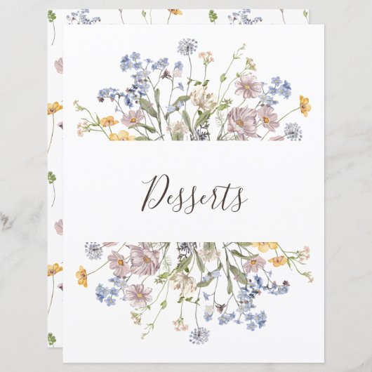 Papier Clôture de jardin de prairie de fleurs sauvages pr (Devant / Derrière)