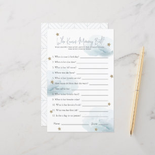 Papier Cloud 9 Qui Connaît Maman Baby shower Bleu Jeu