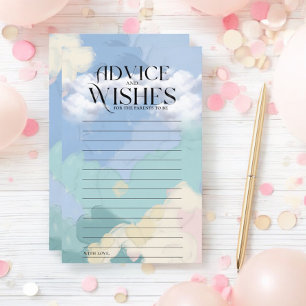 Papier Cloud Neuf Conseils et souhaits de Baby shower