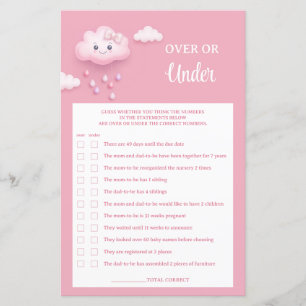Papier Cloud rose pastel neuf 9 au-dessus ou au-dessous d