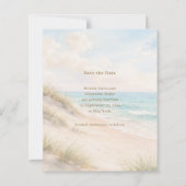 Papier Coastal beach modern wedding Save the Date card (Dos)