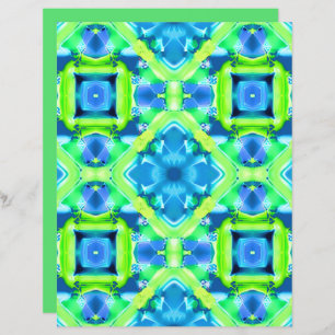 Papier Cobalt Blue et Lime Green Tie Dye Motif