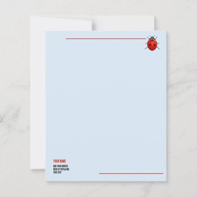 Papier Coccinelle Chanceuse (Devant)
