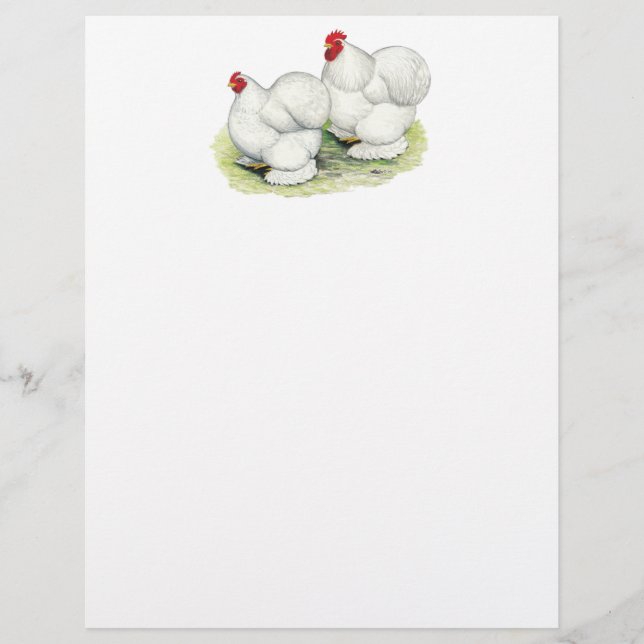 Papier Cochin : Bantams blancs (Devant)