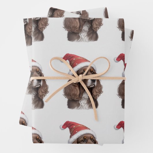 papier cocker spaniel xmas (En situation)