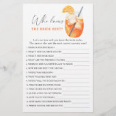 Papier cocktail apérol - Qui connaît la mariée meilleur j (Devant)