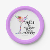 PAPIER COCKTAIL BORDEN, VODKA, CHEAPER DAN THERAPI PAPIEREN BORDJE (Voorkant)