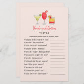Papier Cocktail Bride et douche de chambre Trivia jeux (Devant / Derrière)