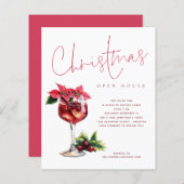 Papier Cocktail budget Noël Open House Invitation (Devant / Derrière)
