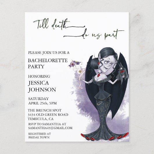 Papier Cocktail de la soirée Vampire Bachelorette Hallowe (Devant)