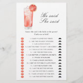 Papier Cocktail - He said she said bridal shower game (Devant)