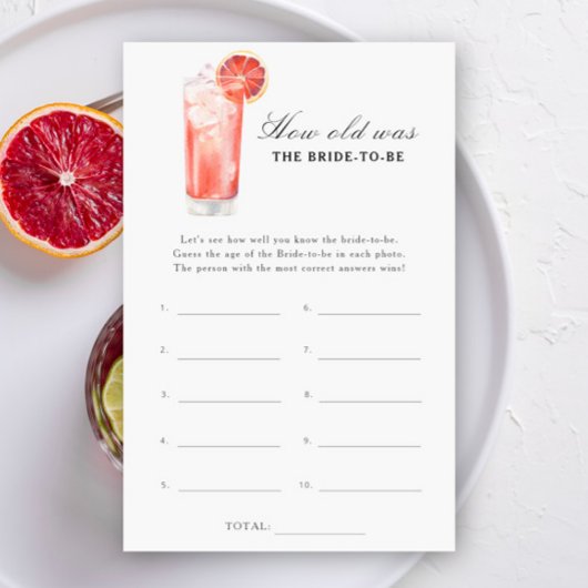 Papier Cocktail - How old was the bride to be game