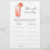 Papier Cocktails bridal shower - How old were they game (Devant)
