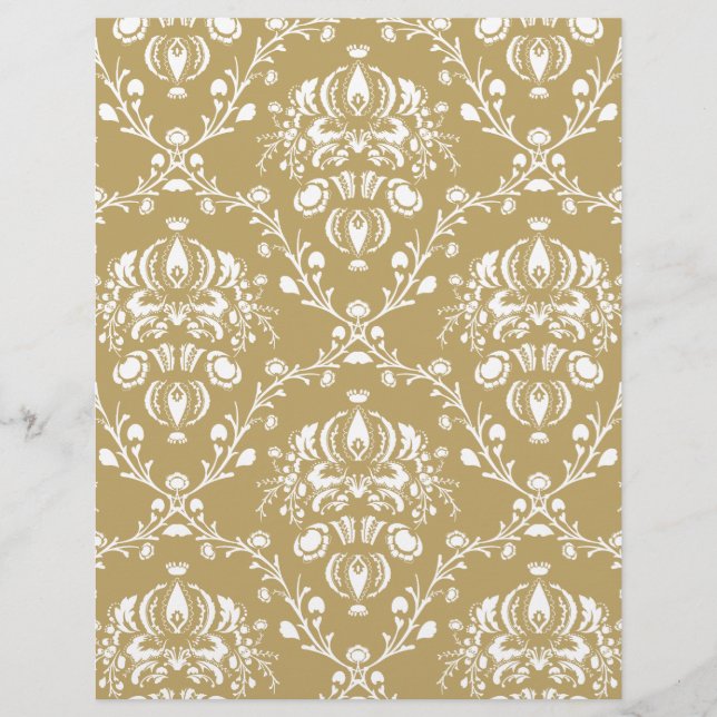 Papier Cocoa and Cream Damask (Devant)
