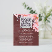 Papier CODE DE SCANNING QR Bourgogne Mariage Détails du s (Debout devant)
