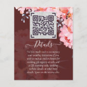 Papier CODE DE SCANNING QR Bourgogne Mariage Détails du s (Devant)