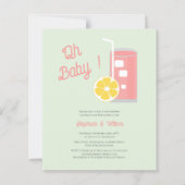 Papier Code QR Baby Shower Budget Limonade Rose Pas Chère (Devant)