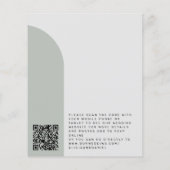 Papier CODE QR budget sage arche invitation de mariage (Dos)