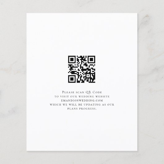 Papier Code QR Budget Script Noir Blanc Enregistrer La Da (Dos)