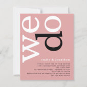 Papier Code QR BUDGET Texte Rose Poussiéreuse Invitation  (Devant)