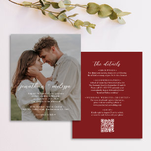 Papier Code QR BUDGETAIRE Élégant Rouge Canneberge Photo