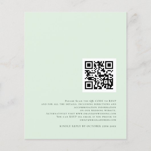 Papier Code QR de budget Étiquette de Noël Mariage Mistle (Dos)